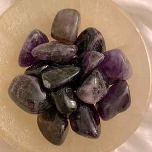 (4) large amethyst tumbled stones